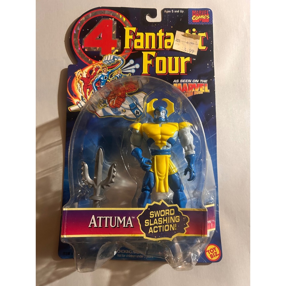 Toy Biz Marvel Fantastic Four Attuma Action Figure 1995 Sword Slashing Action